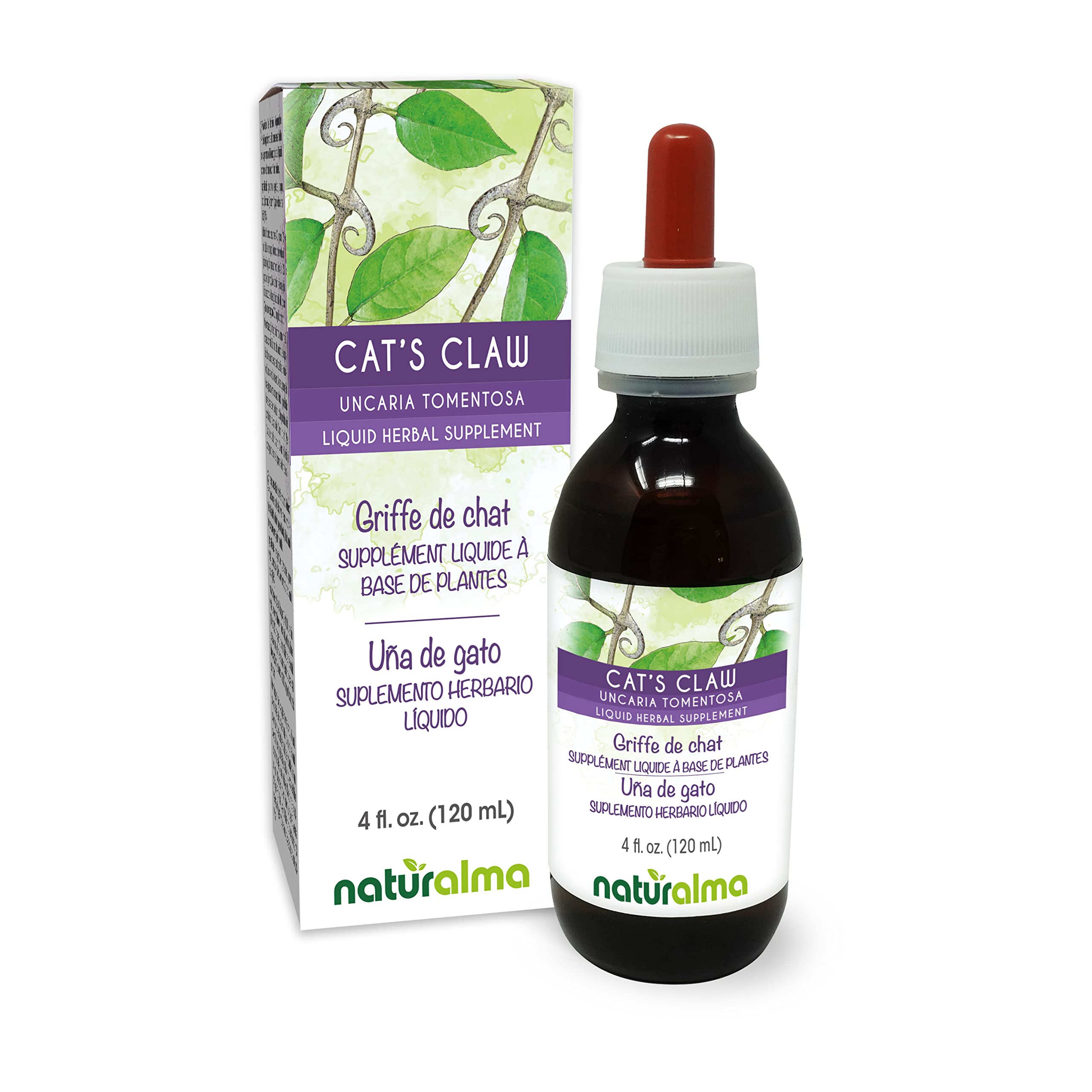 Front view of Naturalma Cat's Claw tincture bottle