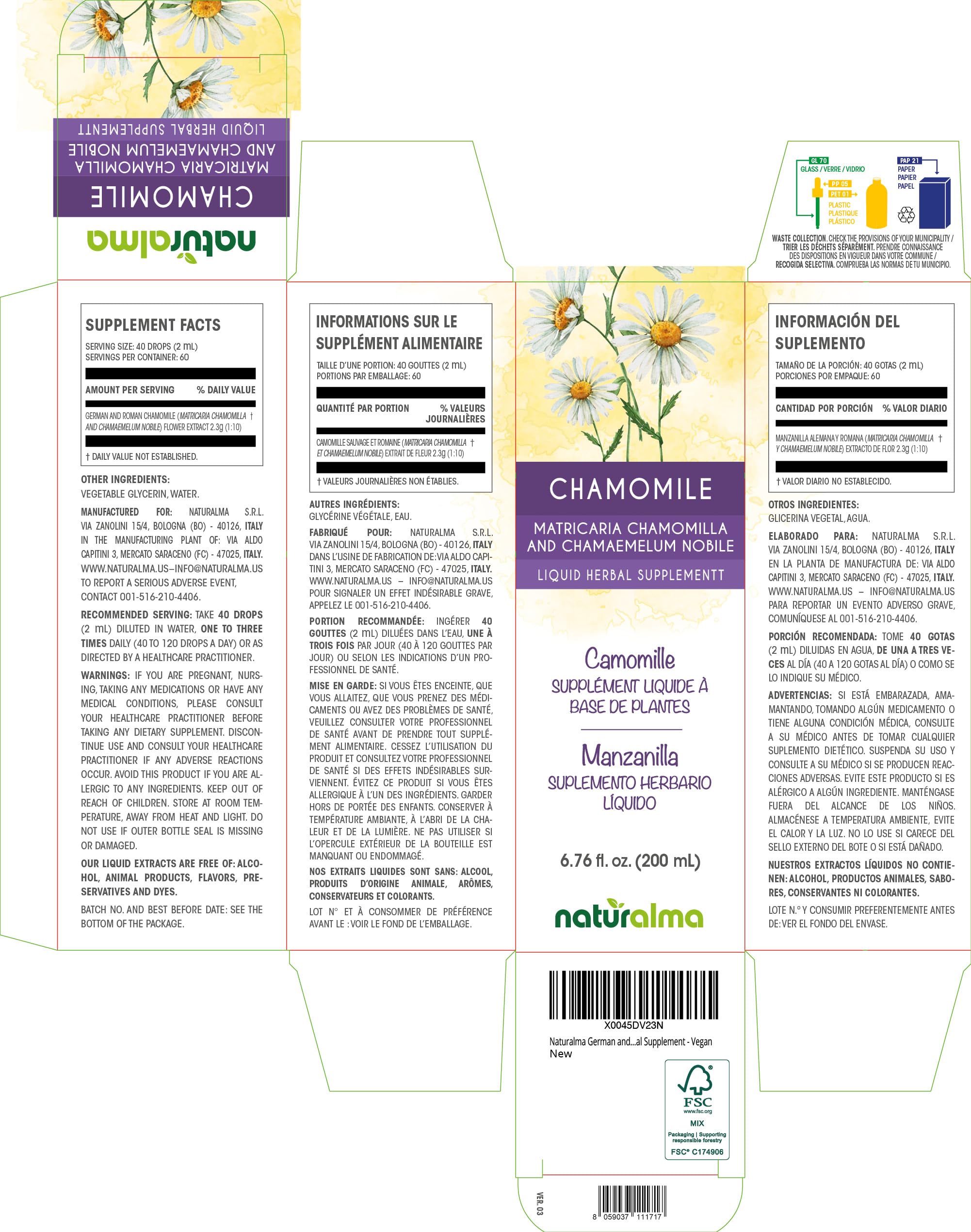 Dropper dispensing chamomile tincture into a glass