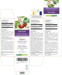 Close-up of Naturalma Hawthorn tincture bottle with leaf and flower (500ml)