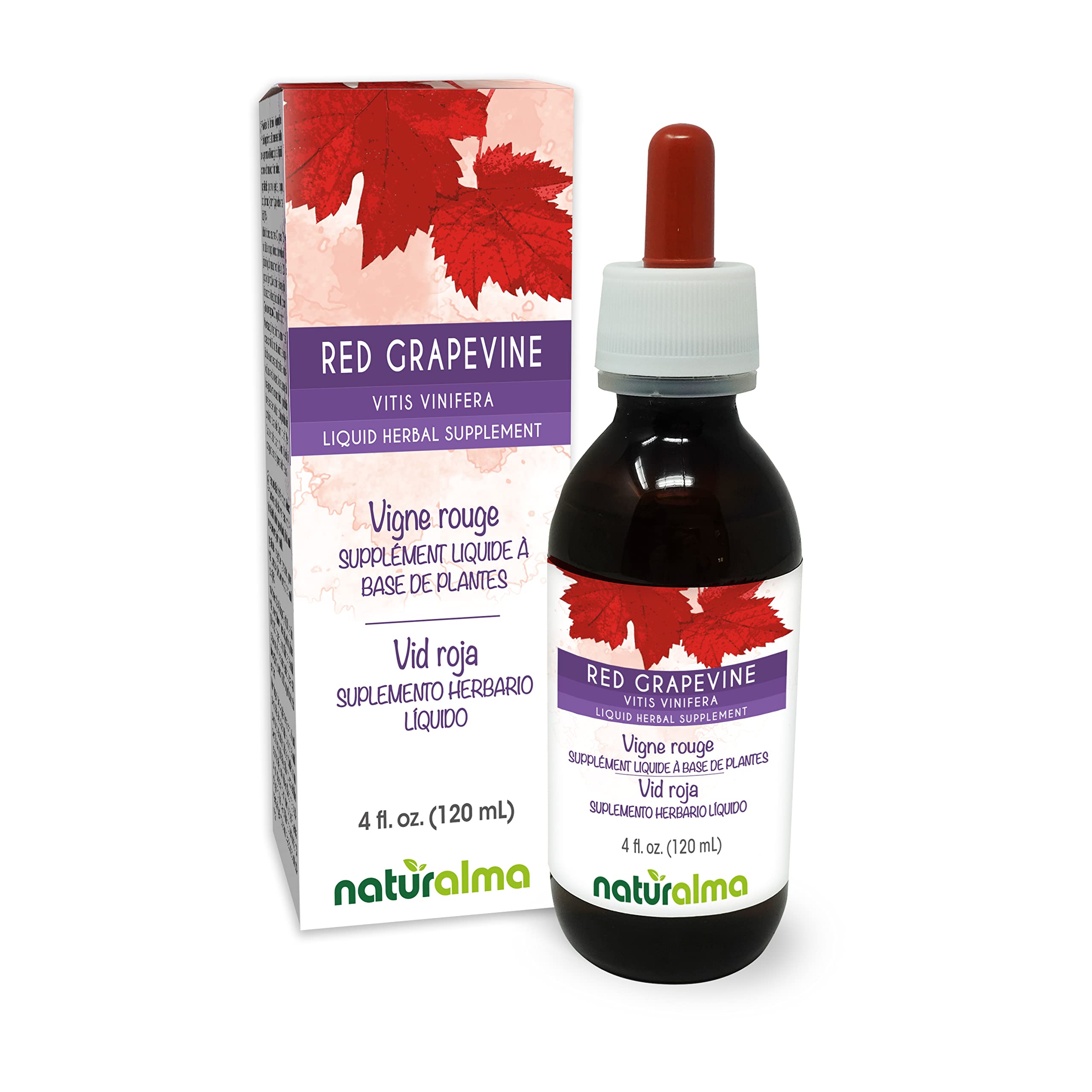 Naturalma Red Grapevine Leaf Tincture bottle with dropper