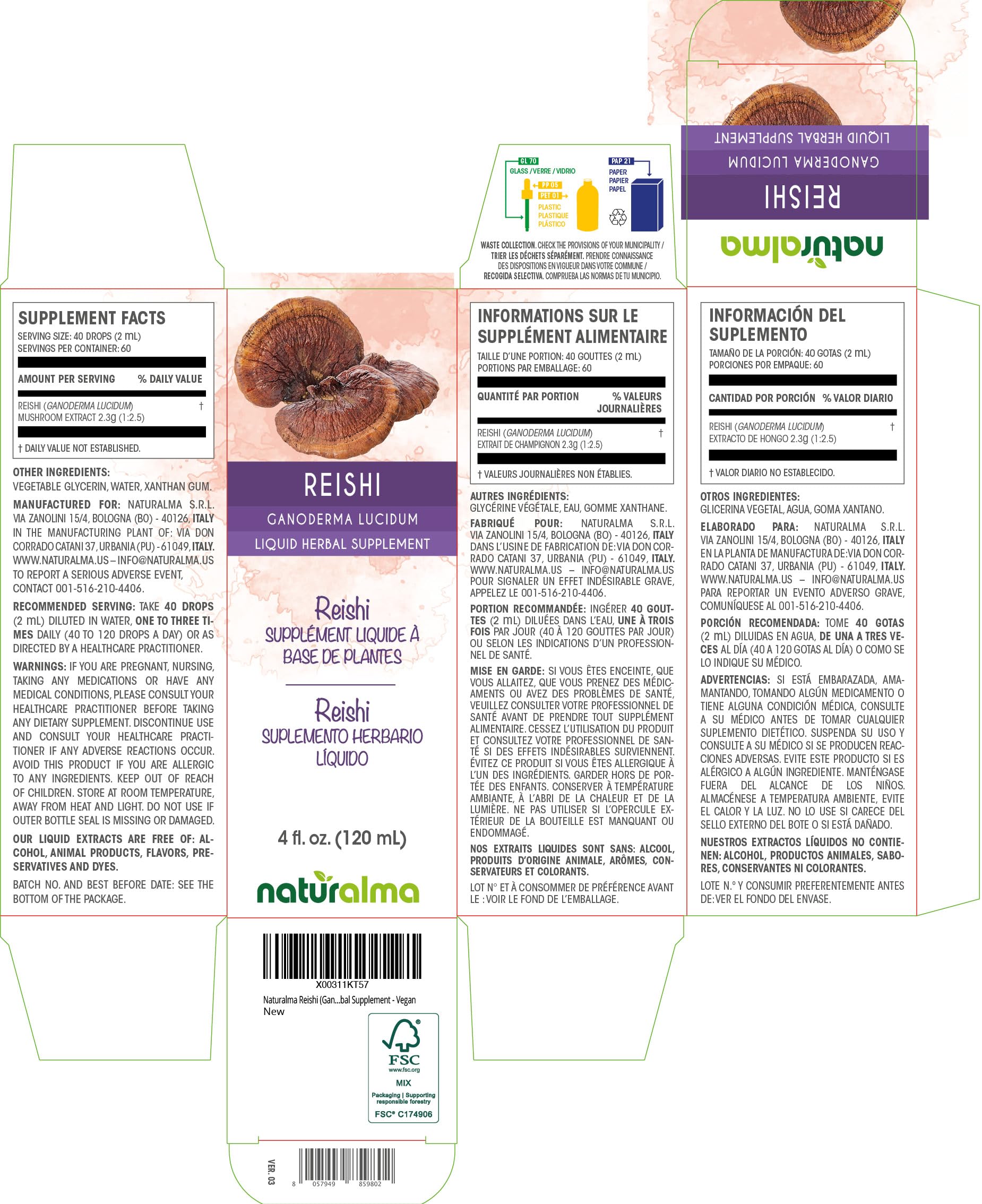 Dropper bottle with Reishi tincture