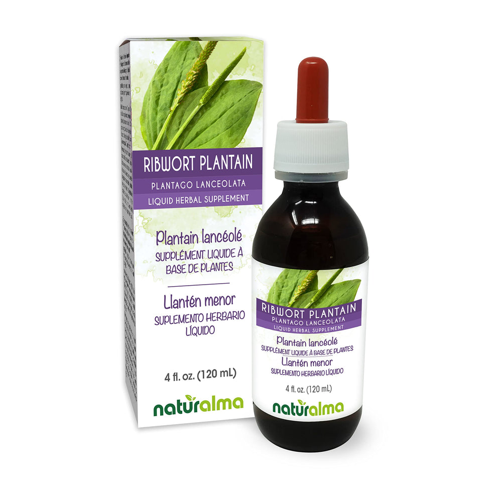 Bottle of Naturalma Ribwort Plantain tincture 4 oz