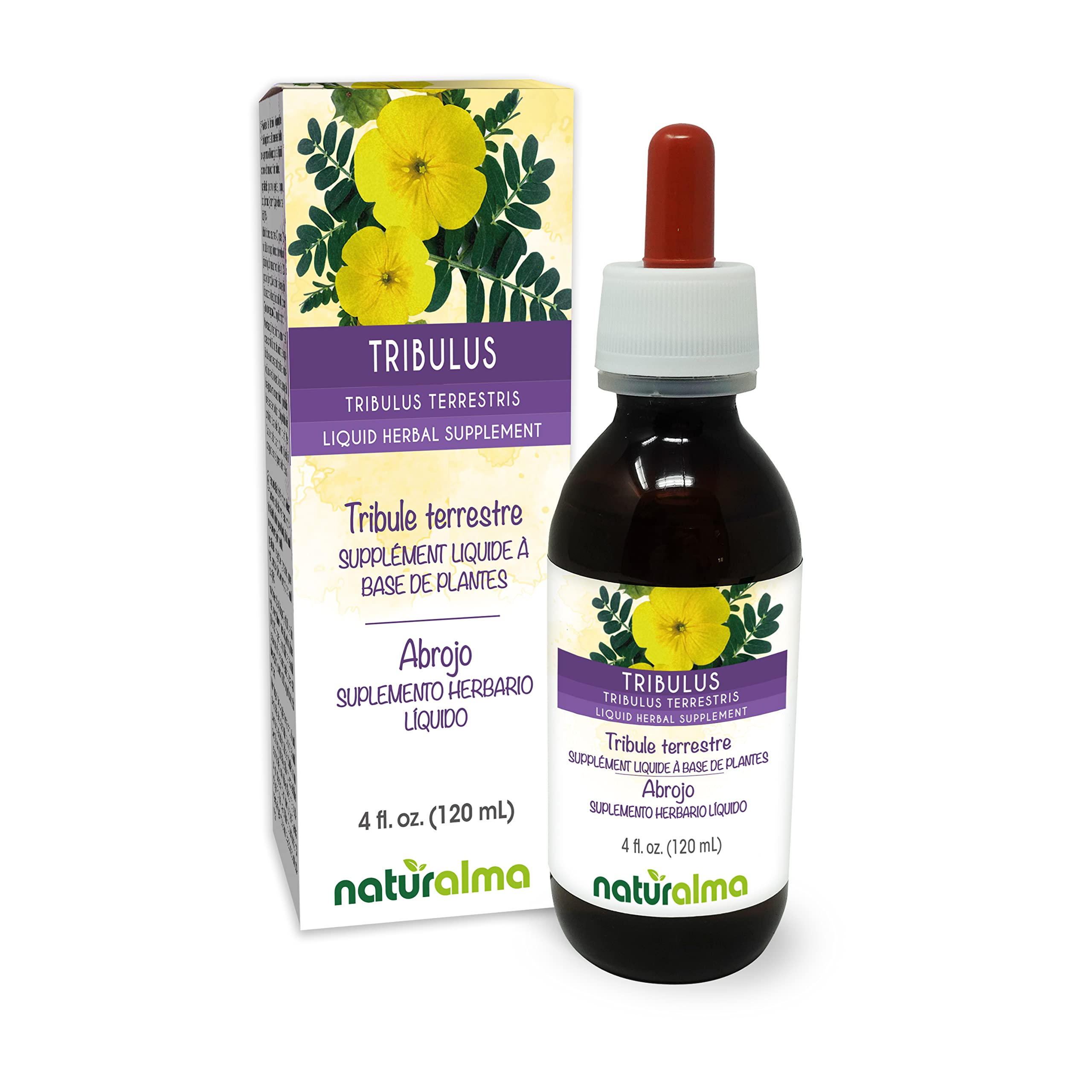 Naturalma Tribulus tincture bottle with dropper 4 fl oz