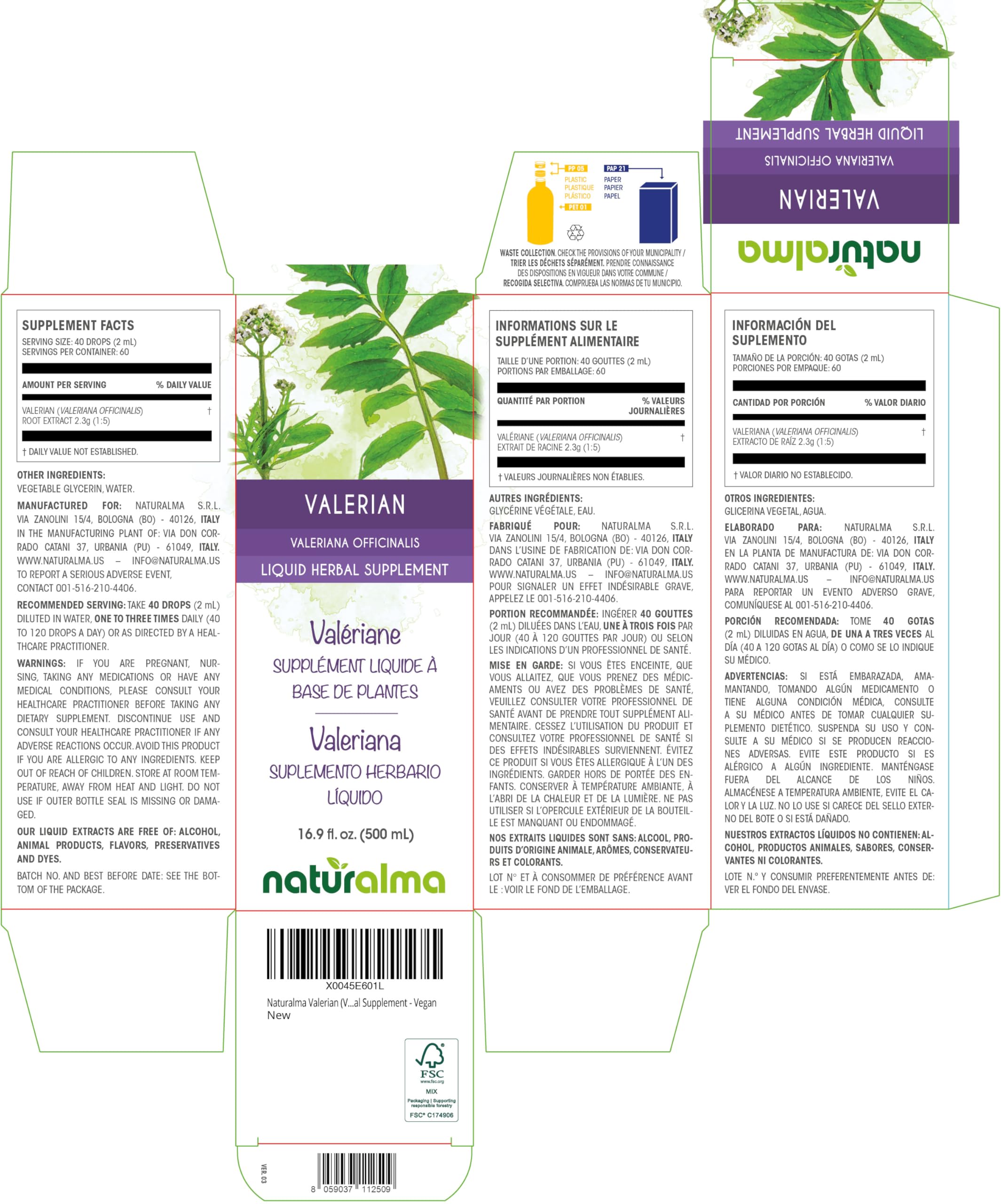 Close-up of Valerian root liquid extract 1:5 concentrate