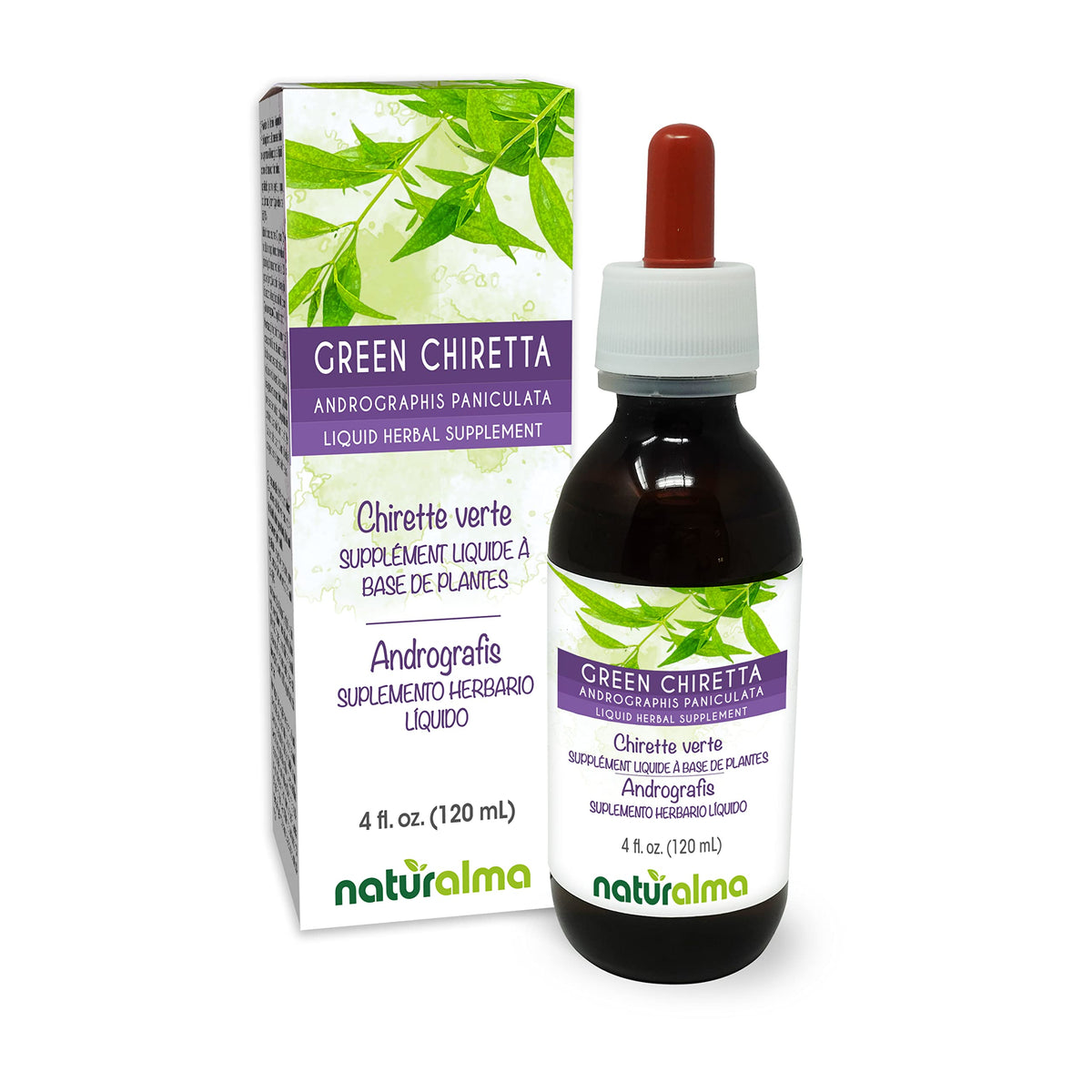 Bottle of Naturalma Green Chiretta tincture 4 fl oz