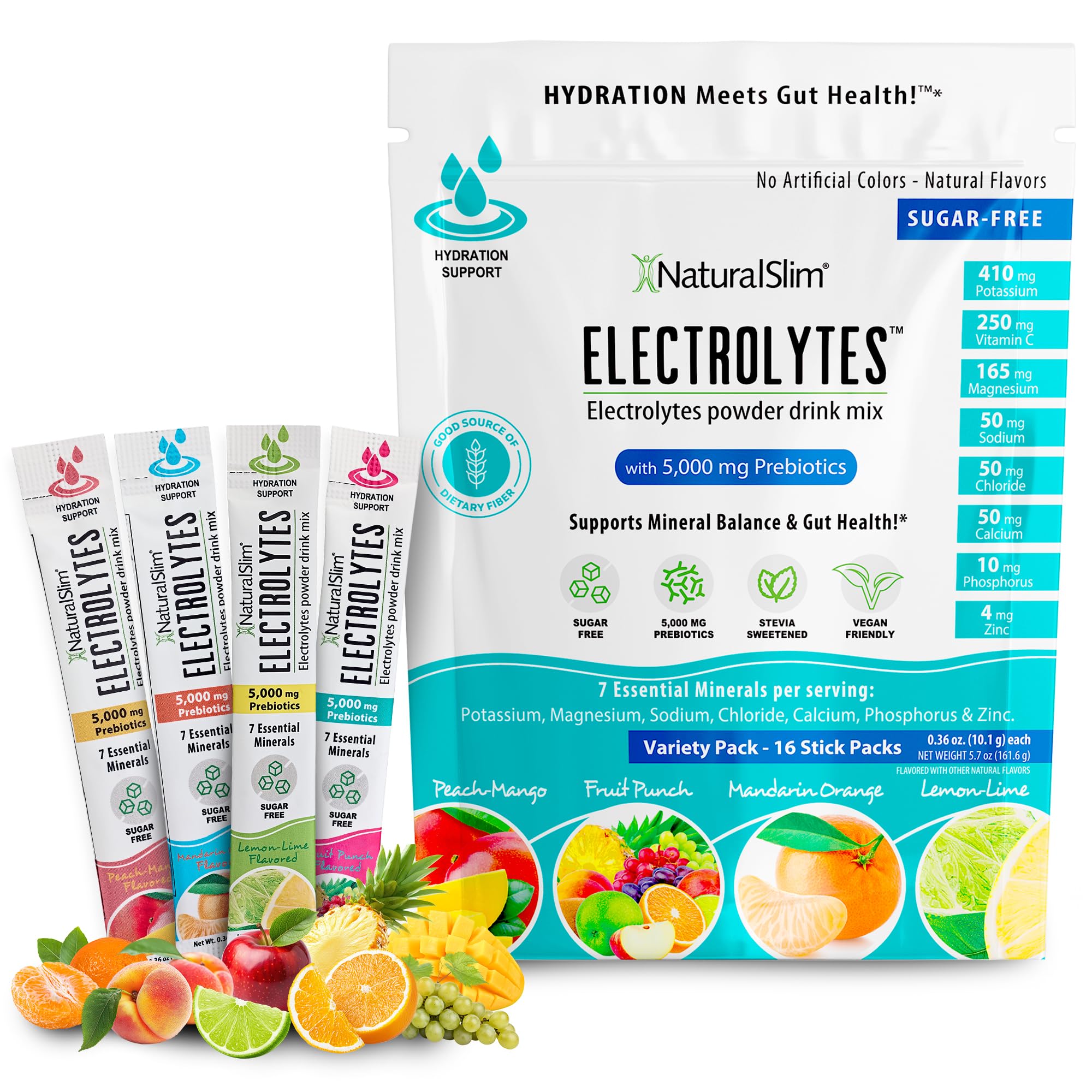 NaturalSlim Hydration Energy Stick beside a glass of water for on-the-go hydration.