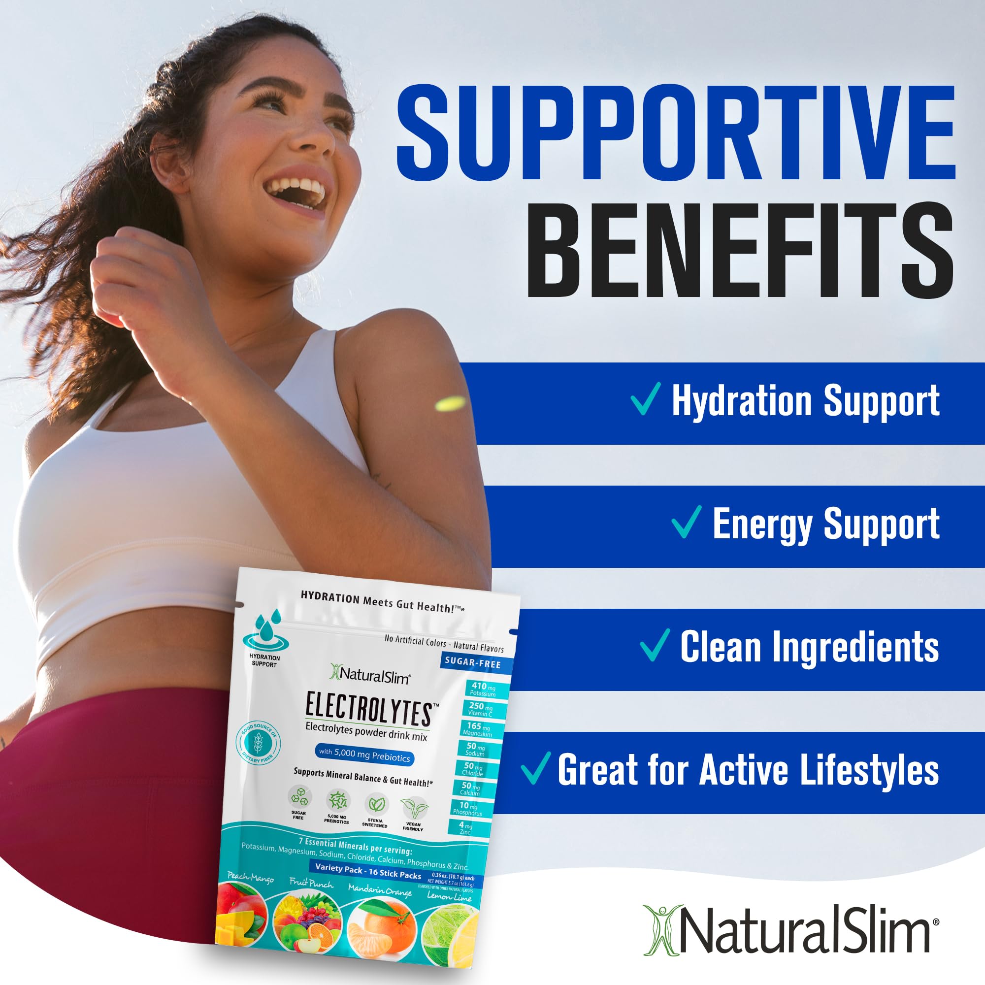 NaturalSlim Potassium and minerals packet supporting muscle function and hydration.