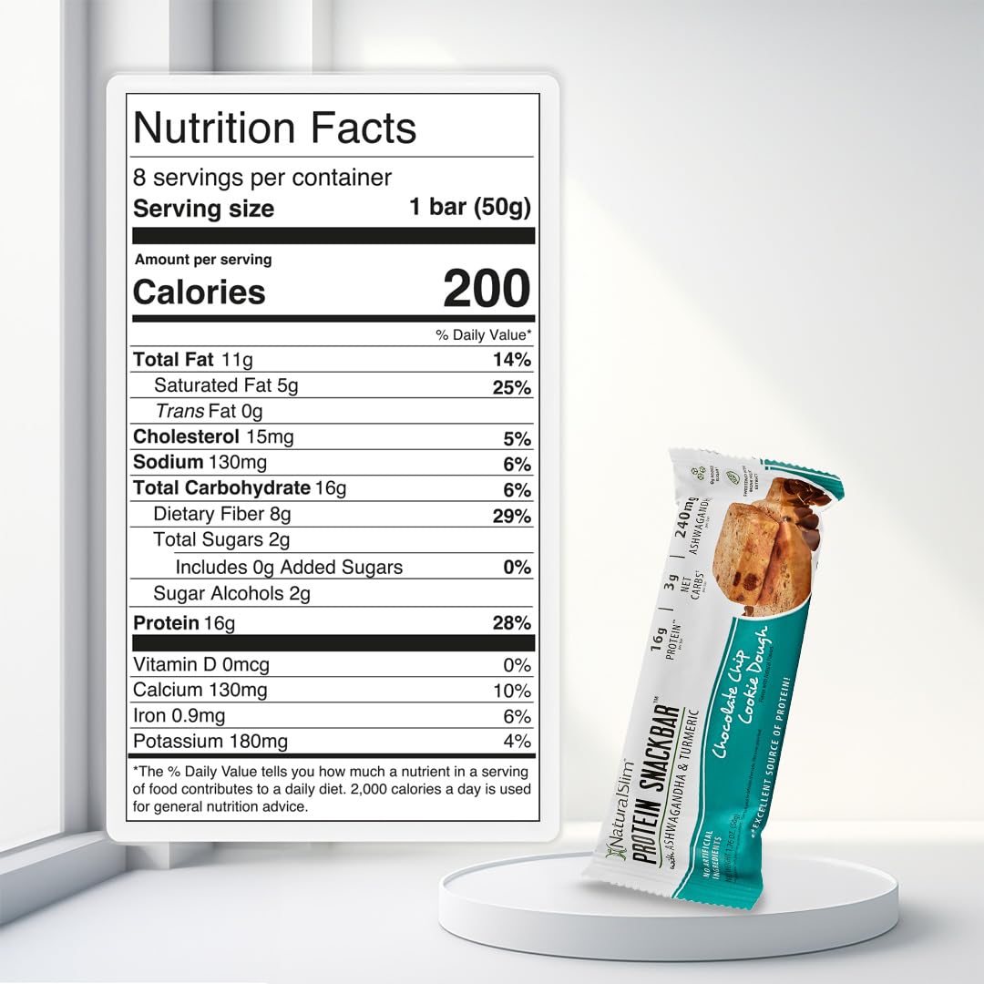 NaturalSlim protein bar close-up highlighting chewy texture and protein