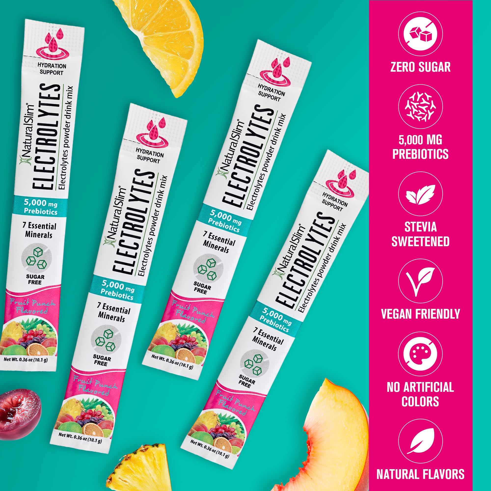 NaturalSlim vegan sugar-free formula for clean hydration.