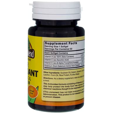 Lifestyle shot of Nature's Blend Super Antioxidant Aces 60 Sgels bottle