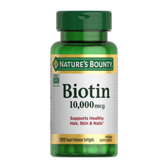 Nature's Bounty Biotin 10,000 mcg bottle label