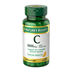 Nature’s Bounty Vitamin C + Rose Hips Caplets bottle, 100 count