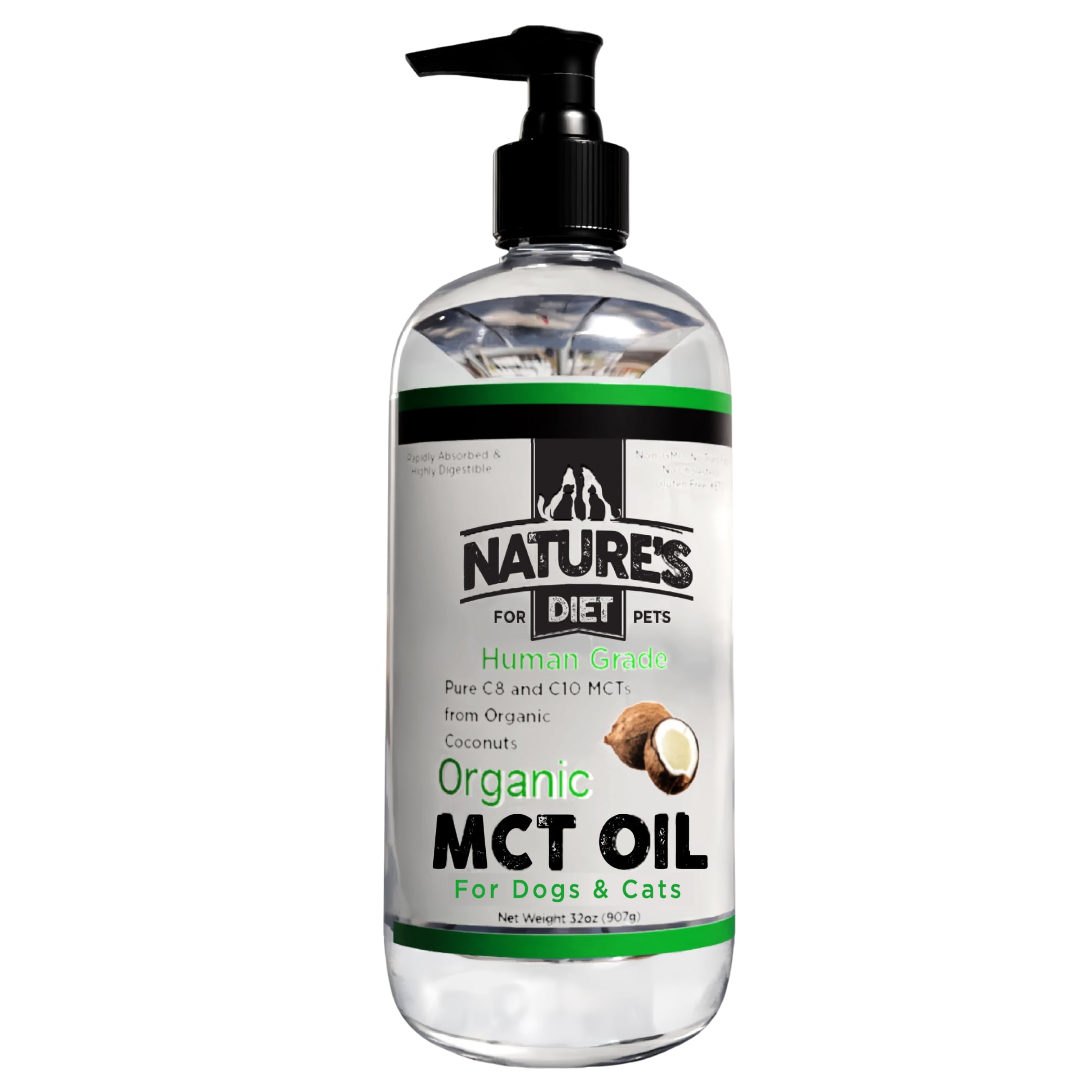 Nature's Diet Organic MCT Oil bottle 32 oz (907 g)