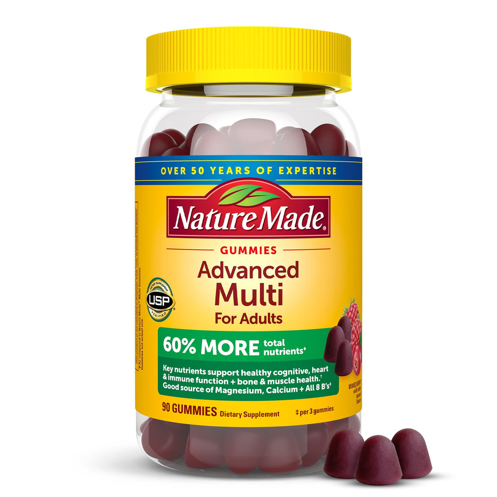 Front view of Nature Made Advanced Multivitamin Gummies bottle