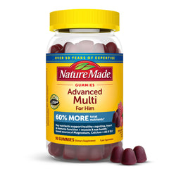 Front view of Nature Made Advanced Multivitamin Gummies for Him 90-count bottle