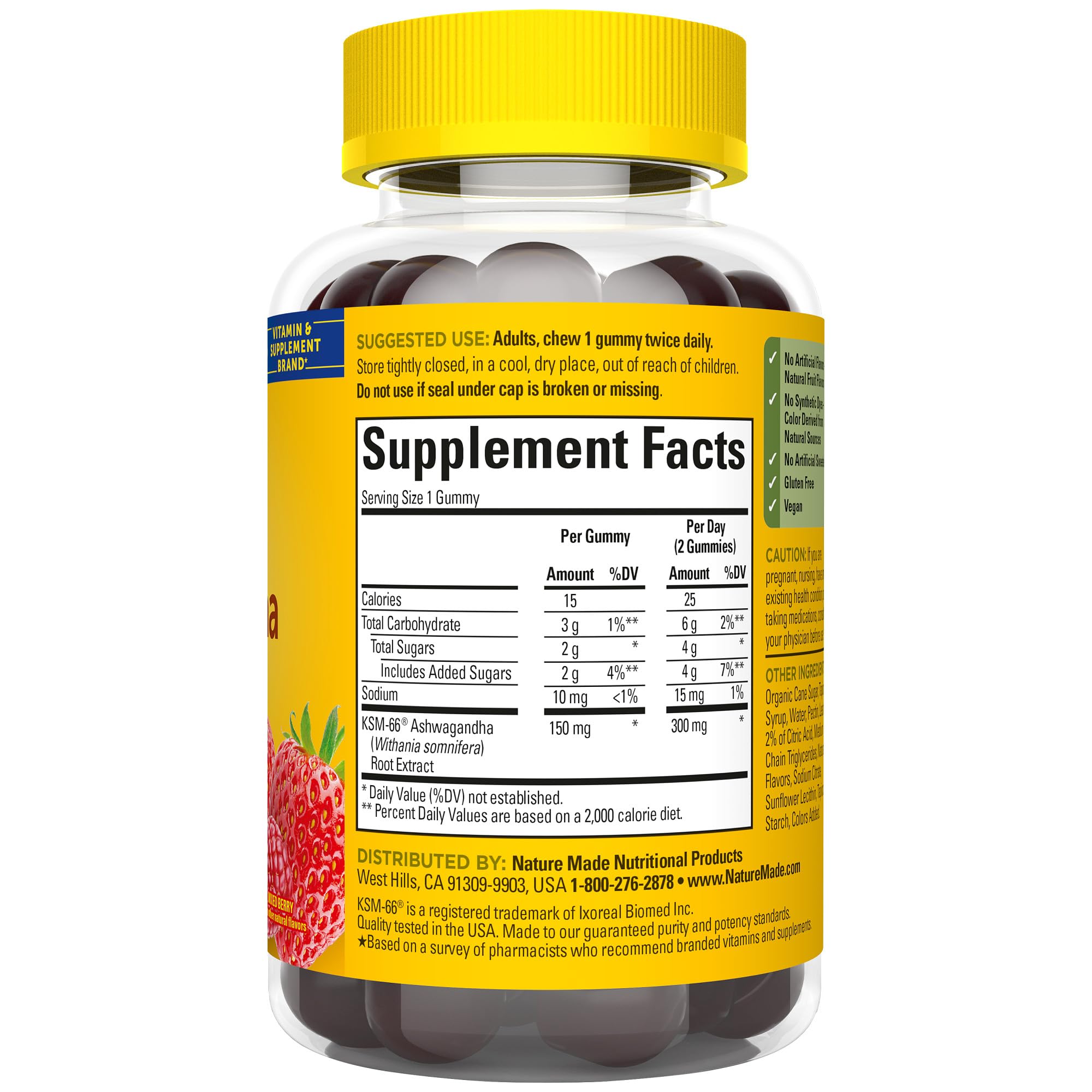 Suggested use: chew one gummy twice daily