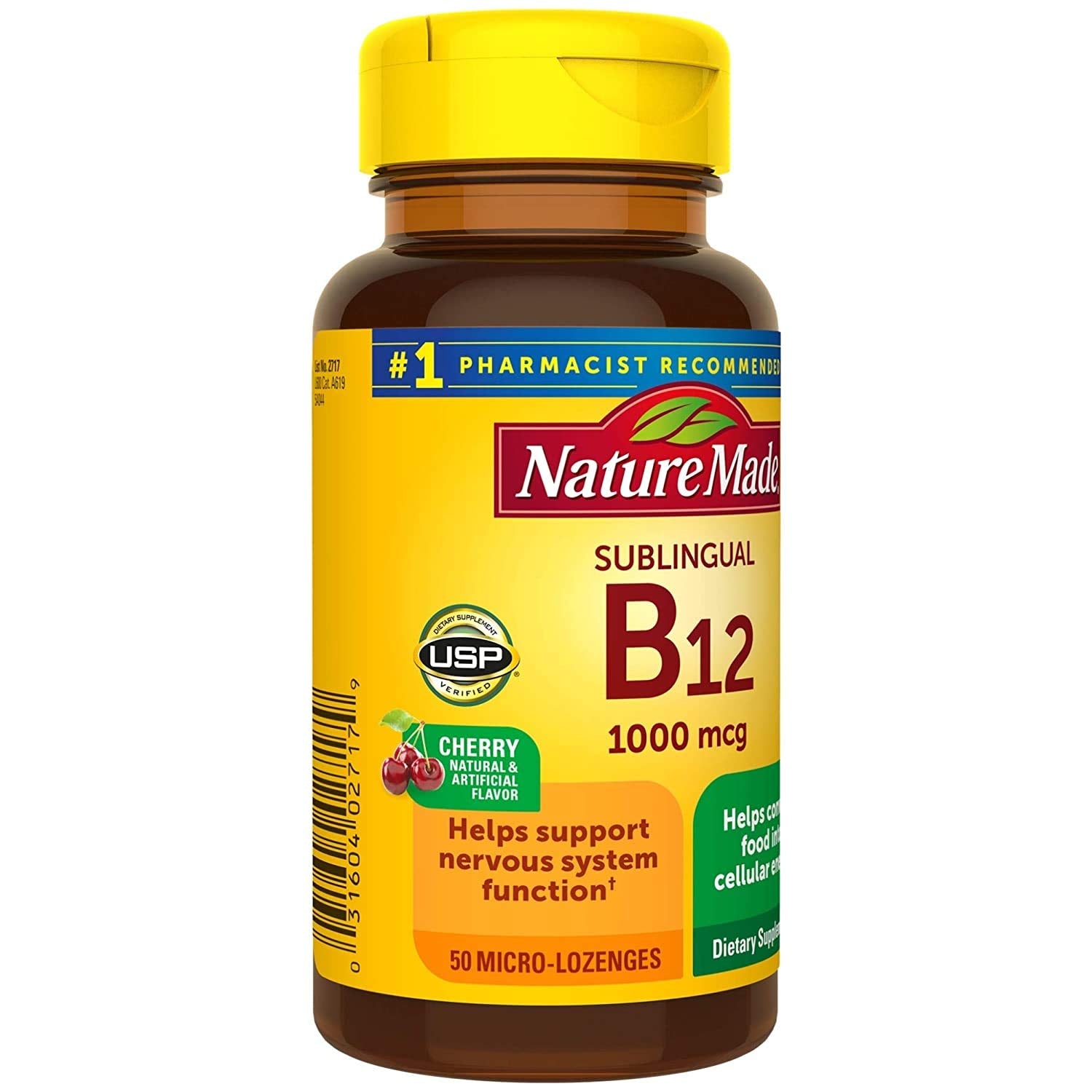 Nature Made B-12 Cherry Flavor Micro-Lozenges two-pack – packaging and label