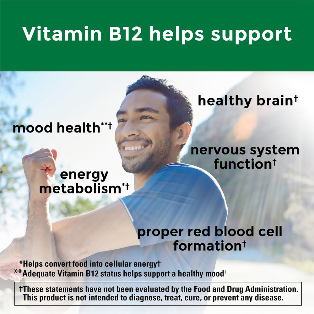 Vitamin B12 3000 mcg sublingual tablets for energy metabolism