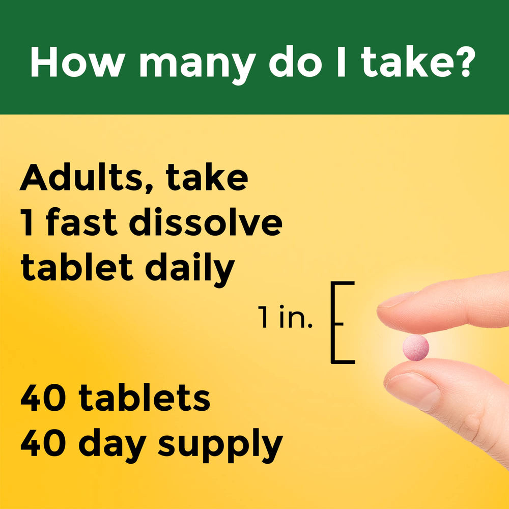 Nature Made Vitamin B12 tablets with 40-day supply