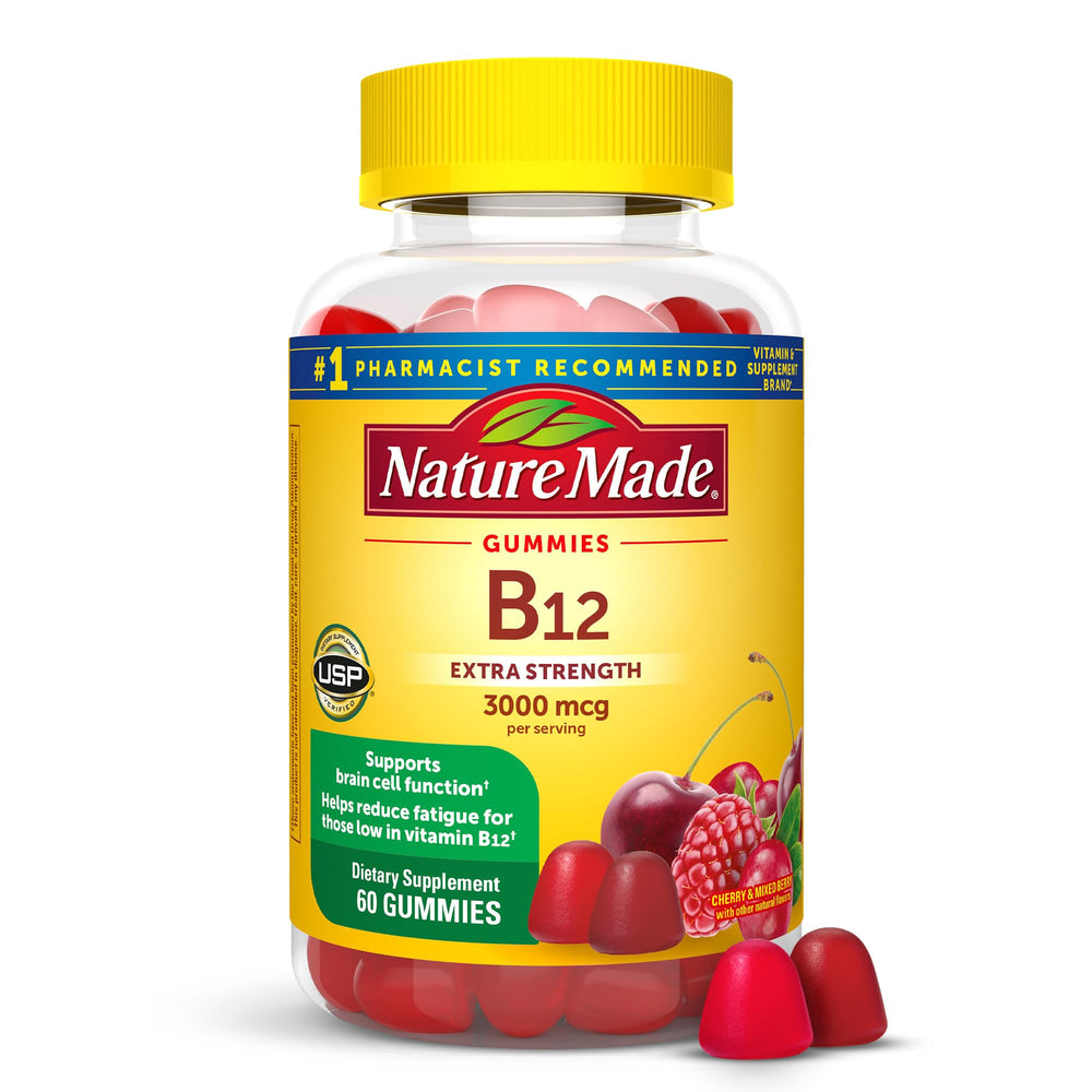 Nature Made Vitamin B12 Gummies bottle, 60-count, 3000 mcg per serving