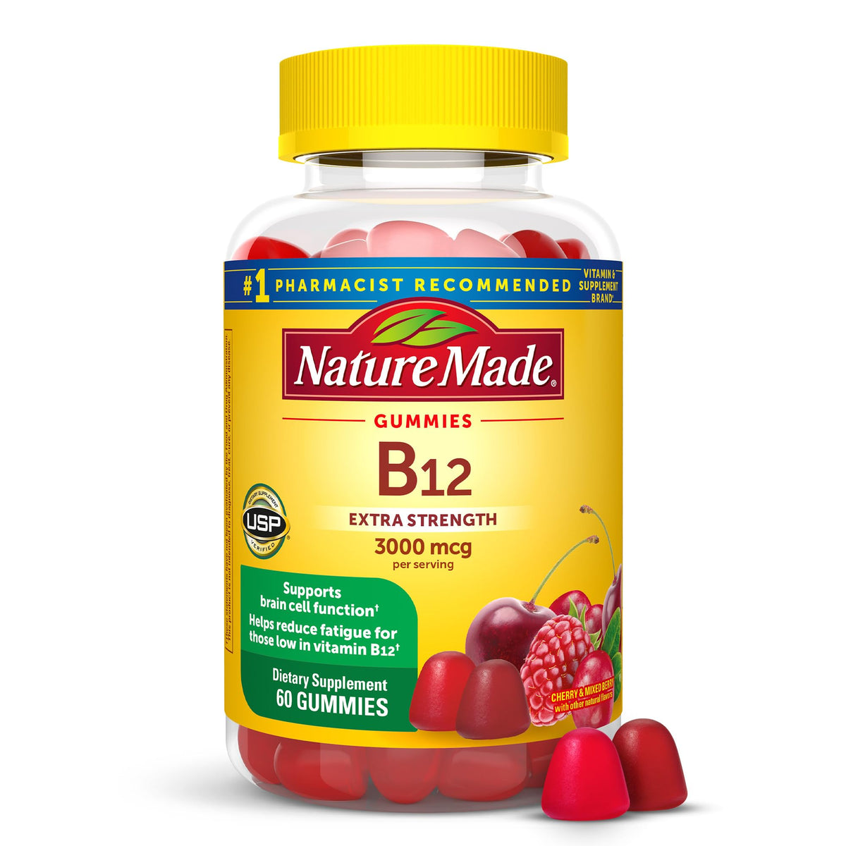 Nature Made Vitamin B12 Gummies bottle, 60-count, 3000 mcg per serving