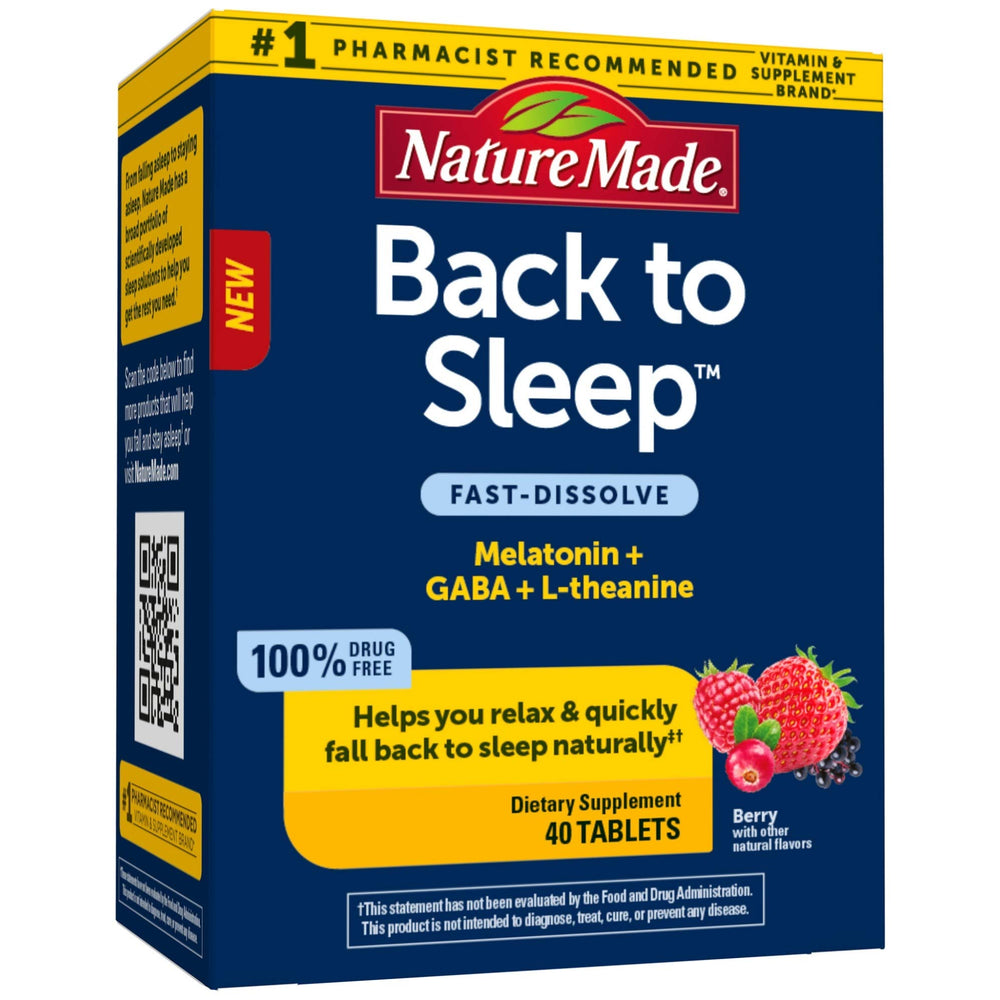 Nature Made Back to Sleep bottle and box