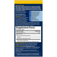 Berry flavored melatonin fast-dissolve tablet dissolving in mouth