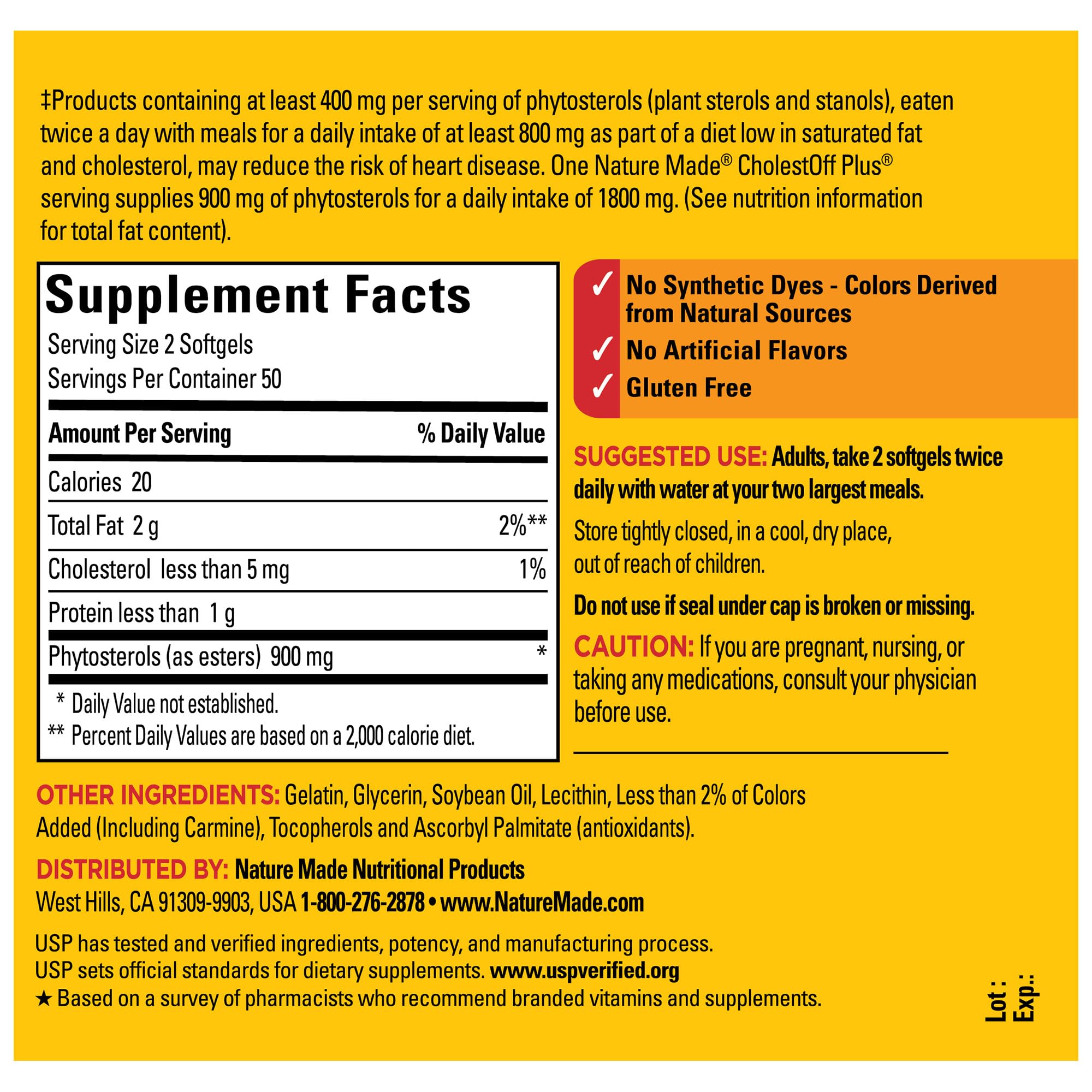 CholestOff Plus provides 900 mg plant sterols and stanols per serving