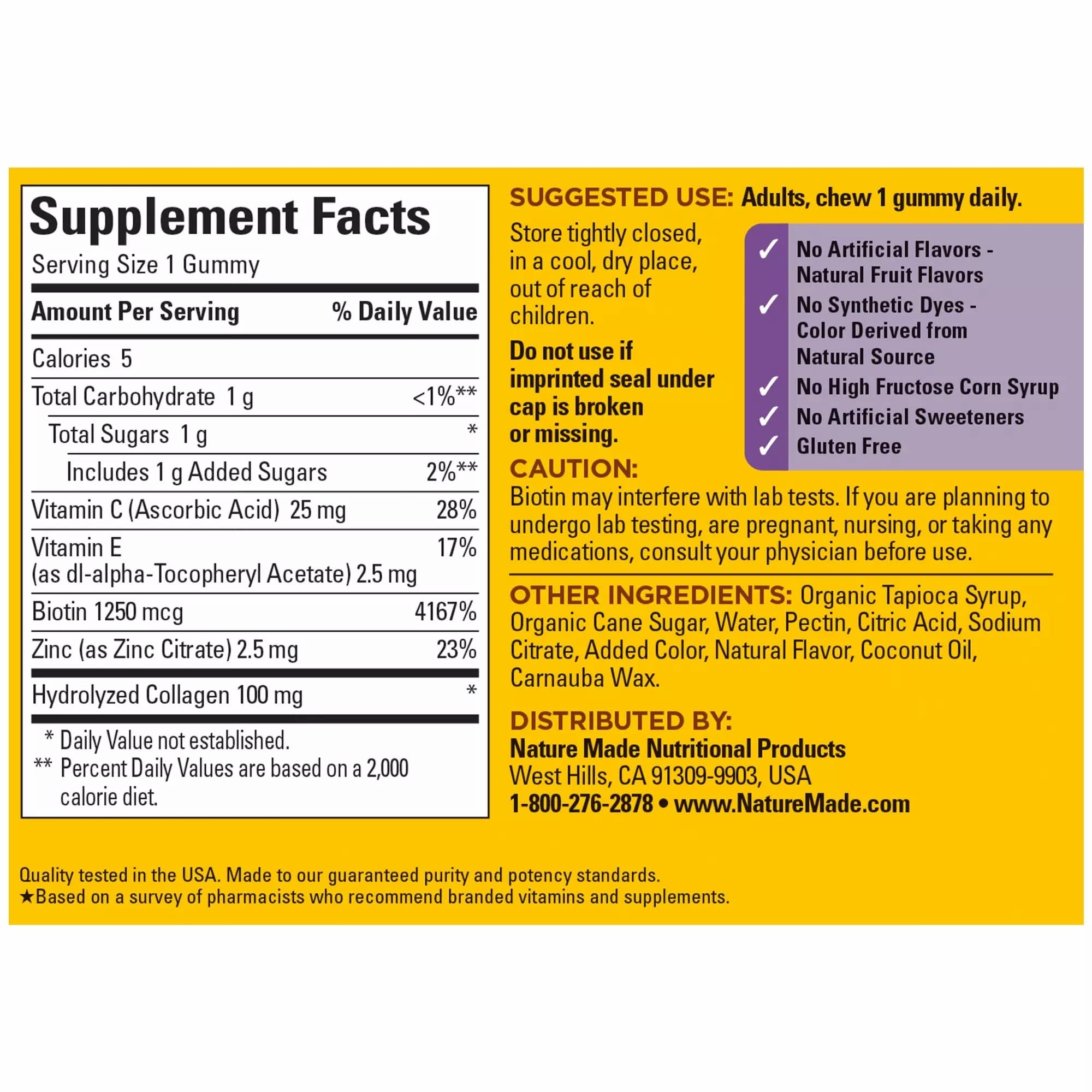 Product note highlighting absence of artificial flavors