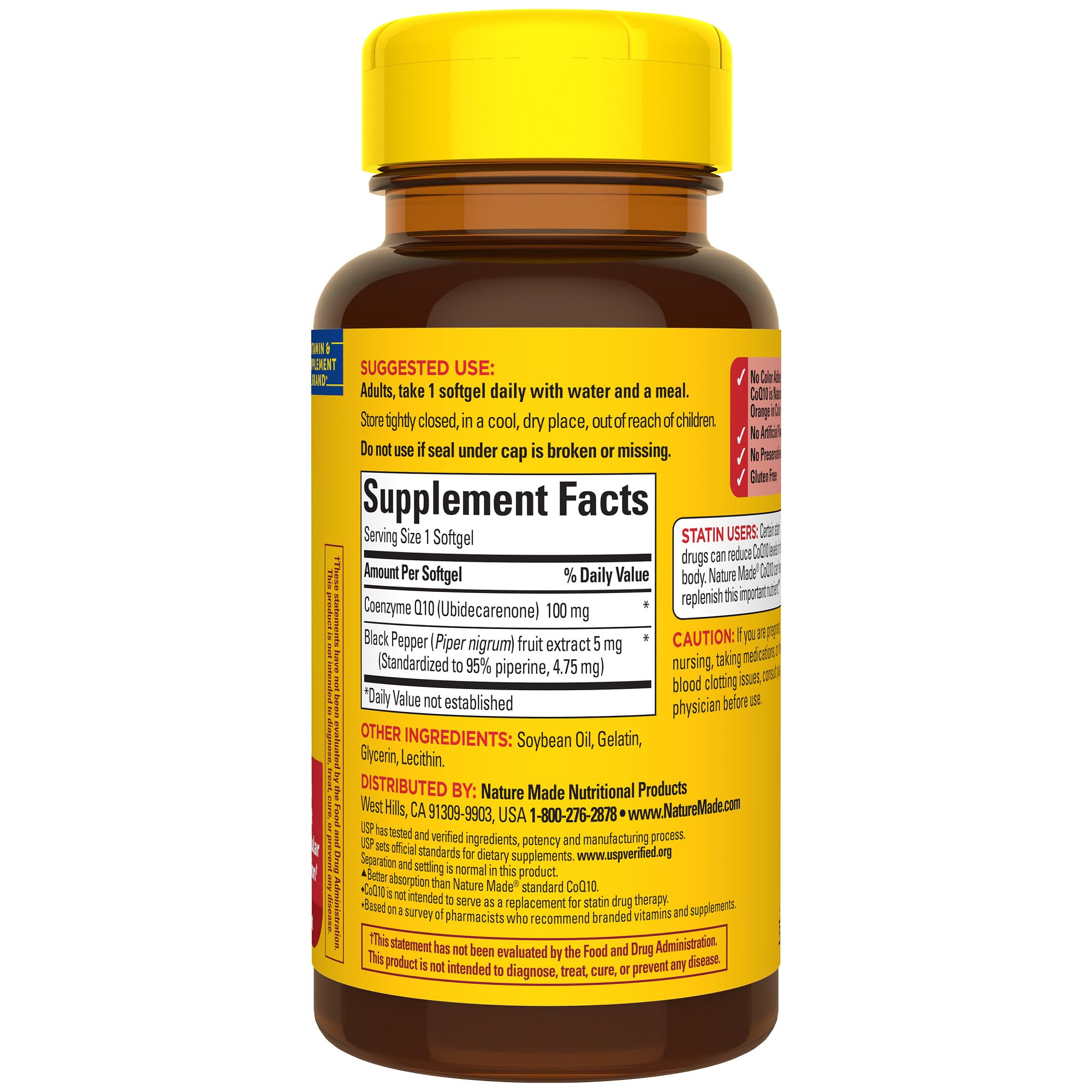 Person taking CoQ10 softgels with water at mealtime