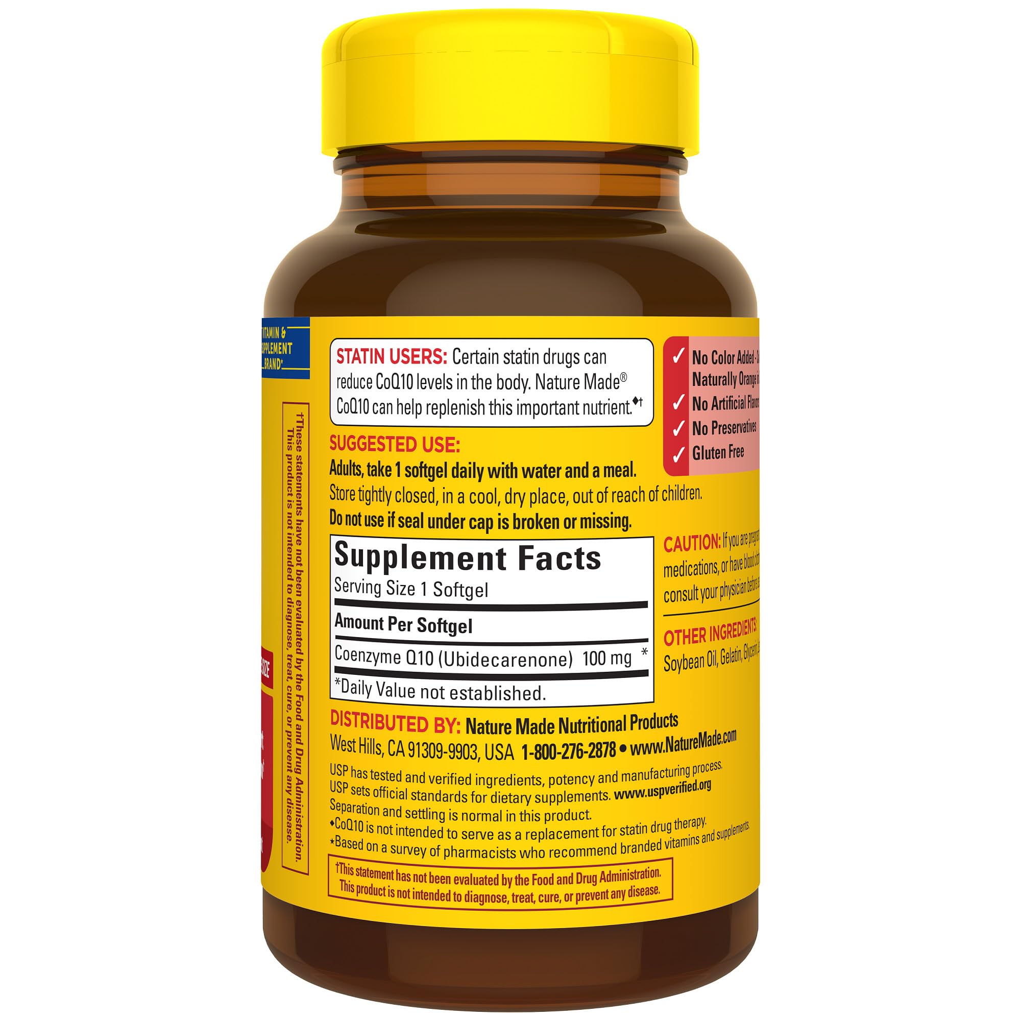 USP verified Nature Made CoQ10 bottle