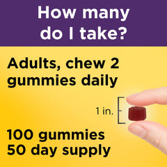 Ingredients list showing elderberry extract, vitamin C, and zinc