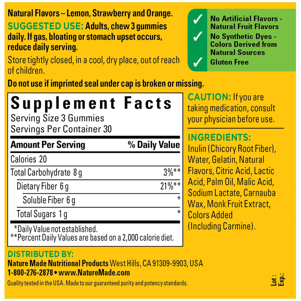 Graphic showing 6 g inulin fiber per serving