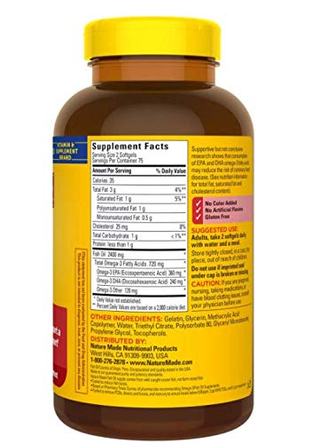 Omega-3 content 360mg per serving on label