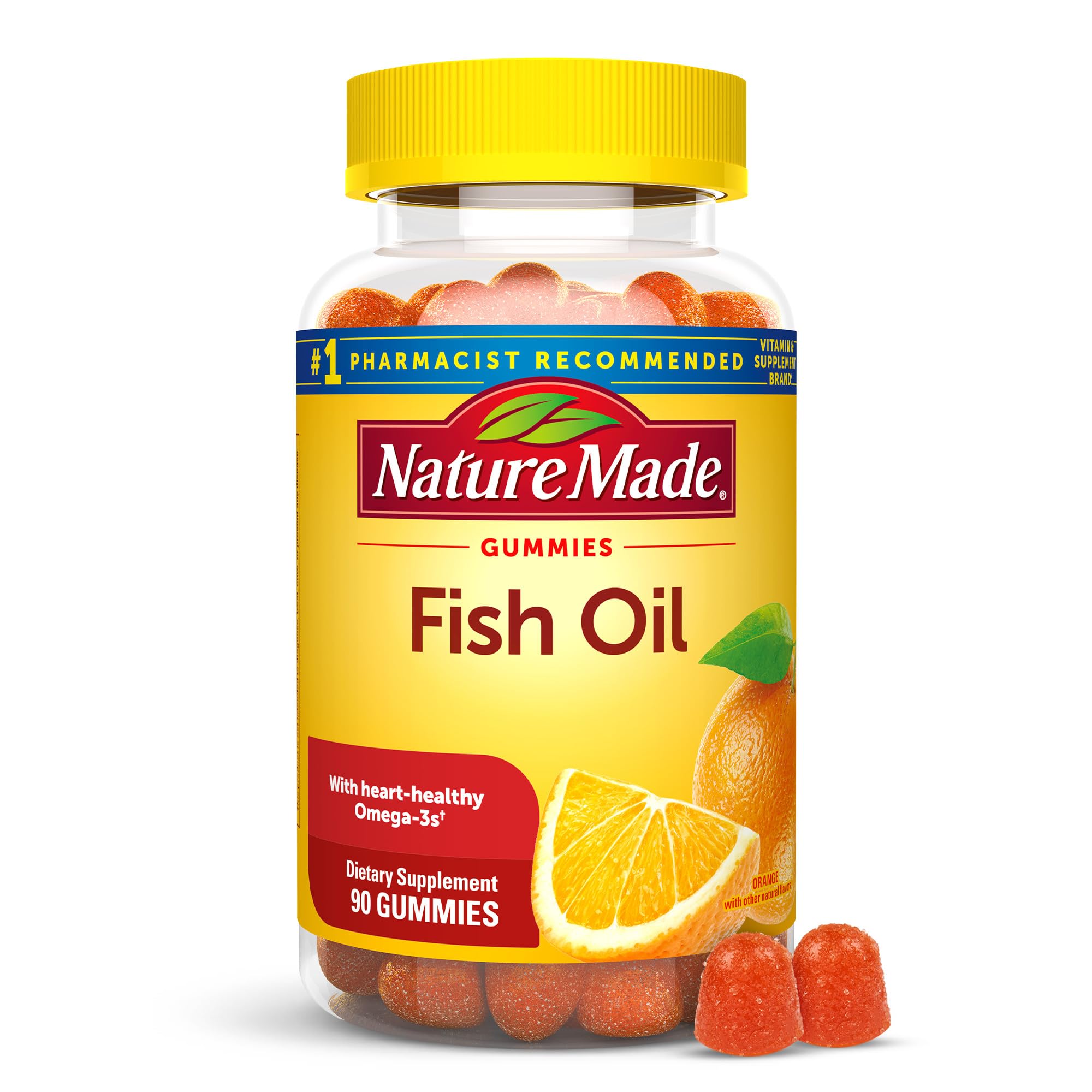 Nature Made Fish Oil Gummies bottle front view, 90-count