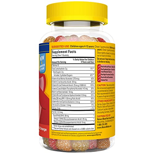 Usage guidance for kids ages 14-18 on Nature Made gummies