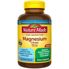 Nature Made Magnesium Citrate 250 mg bottle label
