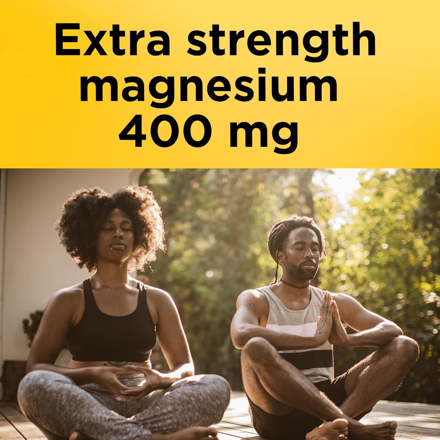 Close-up of Nature Made Magnesium Oxide 400 mg label