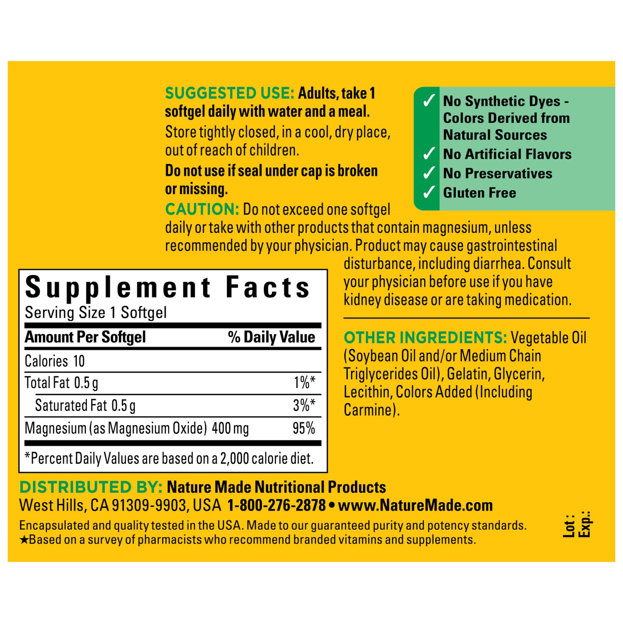 Morning routine with Nature Made 400 mg magnesium softgels supporting muscle relaxation.