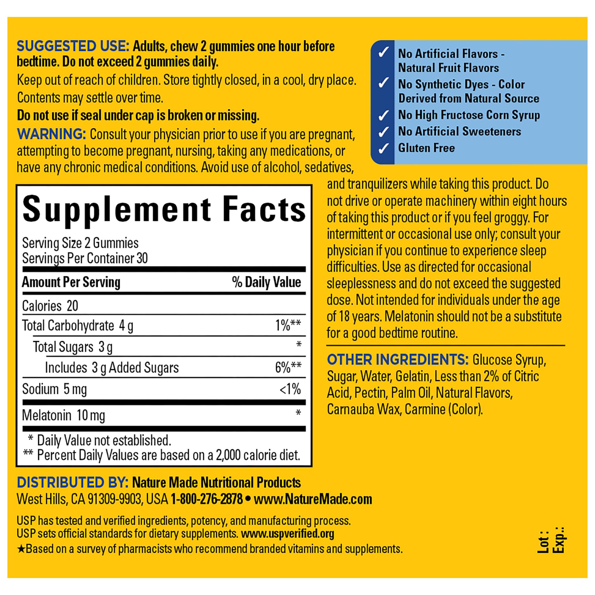 Strawberry-flavored Nature Made Melatonin Gummies