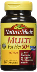Nature Made Multi For Her 50+ Vitamin & Mineral Tabs bottle - front view