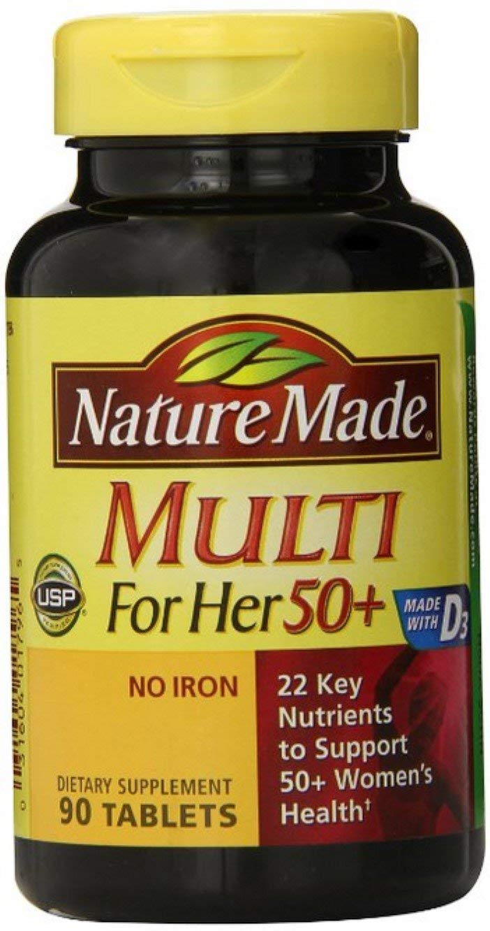 Nature Made Women's Multi 50+ Vitamin/Mineral Tablets - 90-count per bottle, Pack of 5