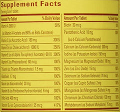 Close-up of key nutrients: Vitamin C, D3, and E in Nature Made 50+ for Her