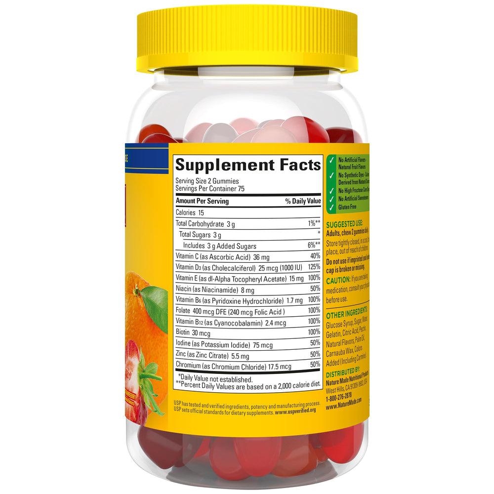 Nature Made Multivitamin Gummies product packaging illustration