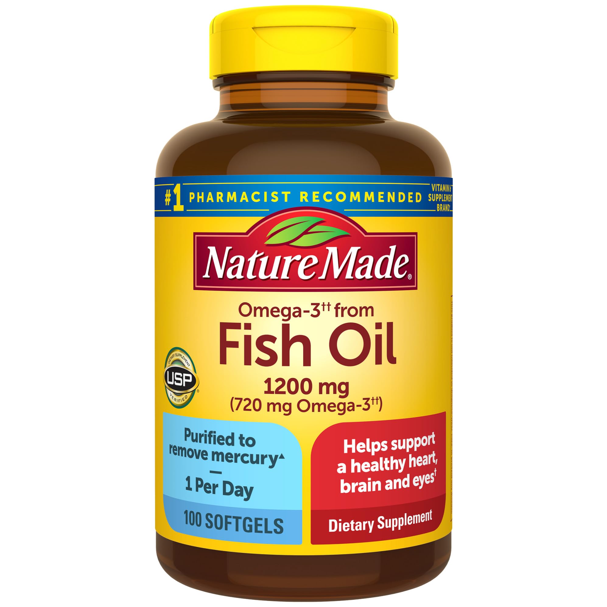 Nature Made Omega-3 1200 mg softgels bottle - 100 count