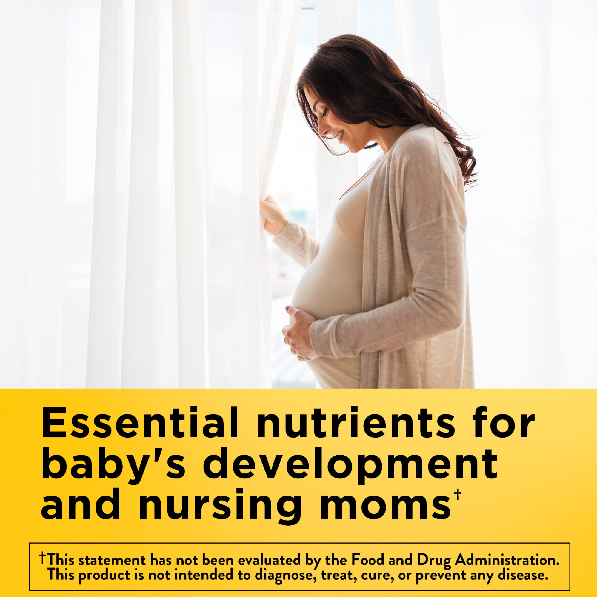 Label showing DHA 200 mg and vitamins