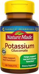 Nature Made Potassium Gluconate 550mg bottle front label close-up