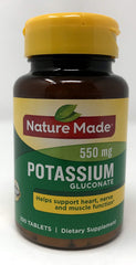 Two Nature Made Potassium Gluconate 550mg bottles in a pack of 2 – front view