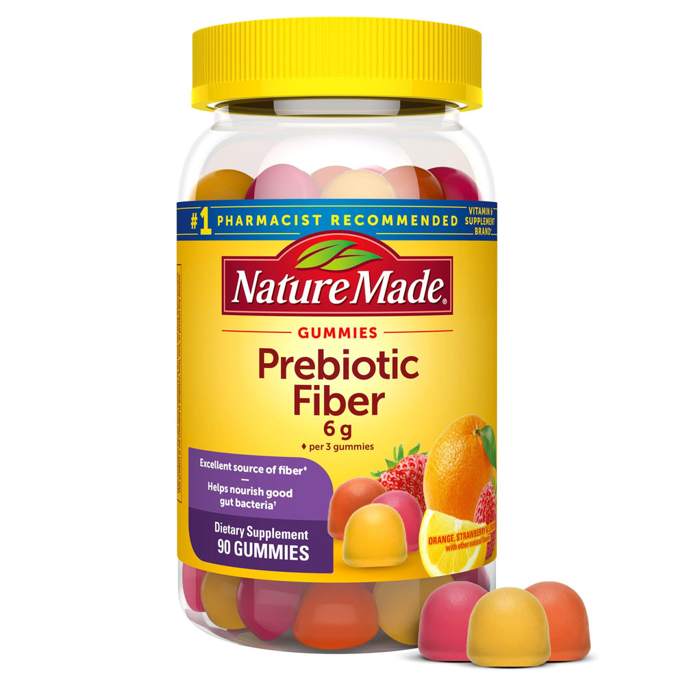 Nature Made Prebiotic Fiber Gummies bottle with 90 count