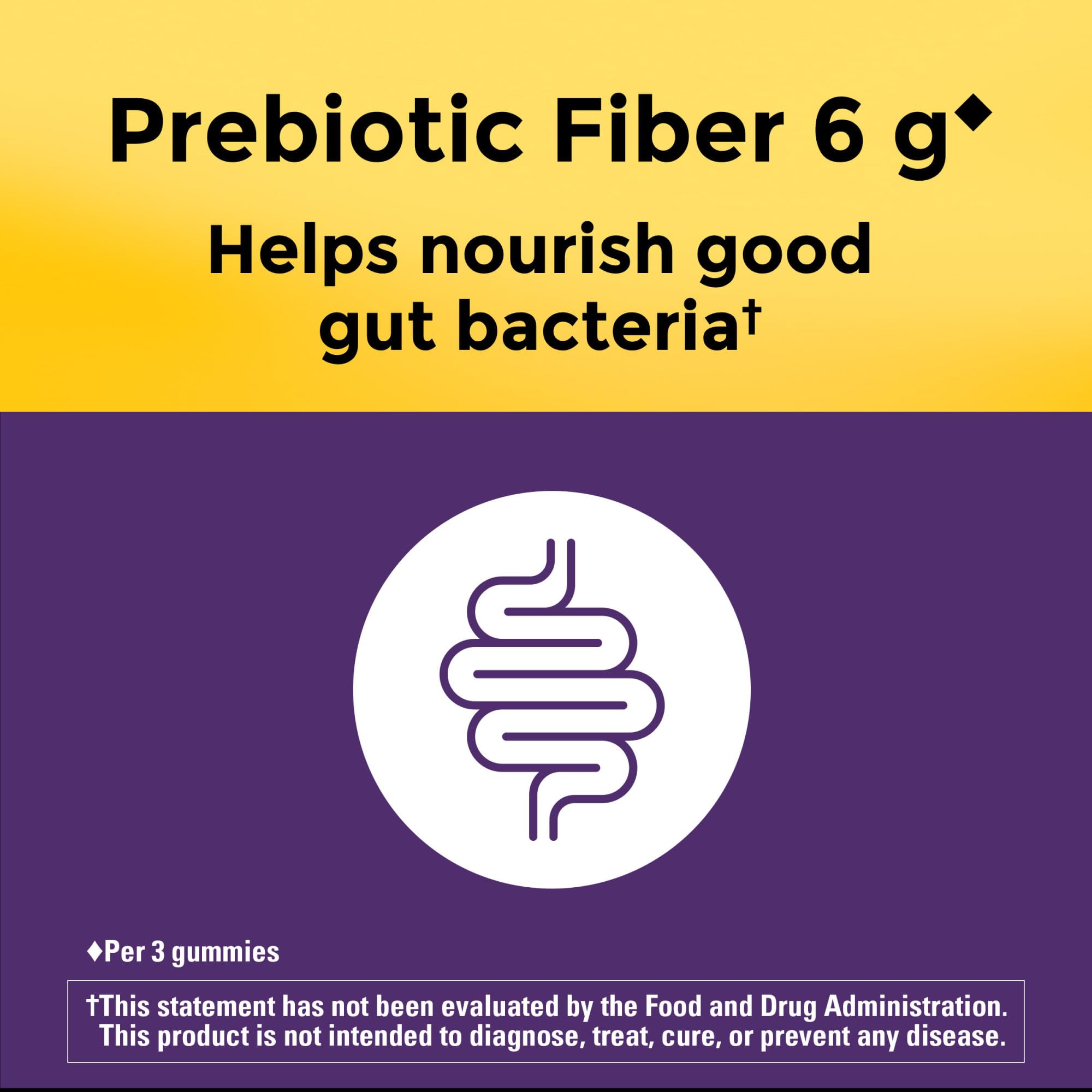 Nutrition facts panel for Nature Made Prebiotic Fiber Gummies